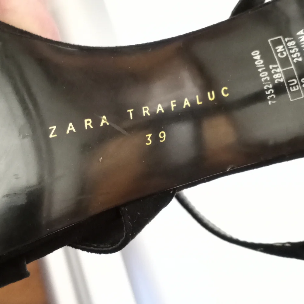 ZARA Black Suede Platform Sandal w/Stiletto Heel - Picture 4 of 8